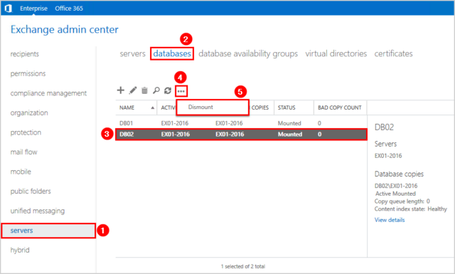 excahnge server 2016 panel